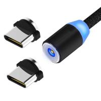 磁吸数据线安卓vivo强磁充电器华为手机磁力充电线苹果快充磁铁|炫酷黑 1线2头(安卓+苹果)