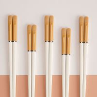 新款日式高档筷子不发霉防滑防霉无漆家用合金筷子耐高温快子|儿童款白色筷子18cm(5双)