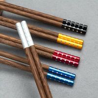 鸡翅木筷子家用实木高档红木5-10双装木质家庭环保快子无漆无蜡筷|鸡翅木满天星五彩10双