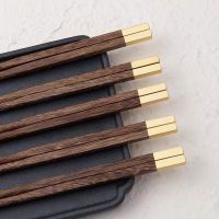 鸡翅木筷子家用实木高档红木5-10双装木质家庭环保快子无漆无蜡筷|鸡翅木高档中华钼金5双