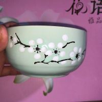 日式碗筷家用陶瓷米饭创意碗勺餐具套装礼盒装送礼活动赠品礼品碗|绿色 四碗送四筷礼盒装