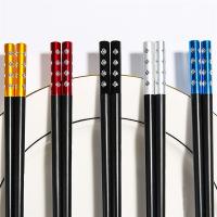 高档合金筷子家用1人1色5-10双耐高温不发霉防滑套装酒店餐具快子|梅花钻25CM[10双装]