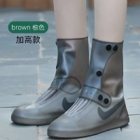 鞋套防水防滑男女雨鞋套加厚耐磨硅胶雨天防雨脚套儿童雨鞋雨靴套|【高筒穿破包换】灰色 XL