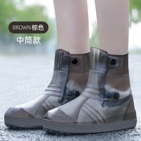鞋套防水防滑男女雨鞋套加厚耐磨硅胶雨天防雨脚套儿童雨鞋雨靴套|[中筒穿破包换]灰色 XL