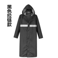 牛津布雨衣防暴雨全身连体单人长款成年人防水加大加厚雨衣男|黑色拉链款 S
