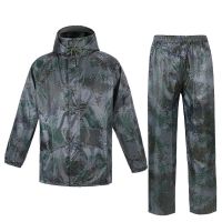 牛津布雨衣防暴雨全身连体单人长款成年人防水加大加厚雨衣男|林地迷彩套装(单层) M