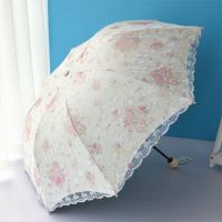 双层防晒雨伞折叠蕾丝太阳伞韩版防紫外线女神遮阳伞晴雨两用可爱