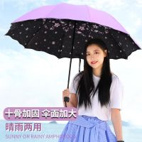 十骨全自动大号双人伞黑胶防晒遮阳晴雨伞防紫外线男女折叠太阳伞