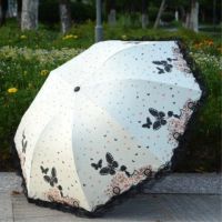 雨伞女十骨加大小清新晴雨两用太阳伞遮阳伞折叠黑胶防晒防紫外线