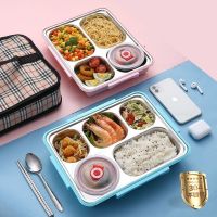 304不锈钢保温饭盒学生女快餐盘大容量分格带盖便当盒手提上班族