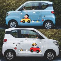 五菱宏光miniev车贴马卡龙车身贴纸车门装饰遮挡划痕汽车拉花贴画|小新主驾驶+小丸子副驾驶 左右一套