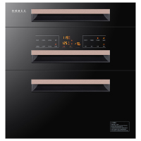 橱柜消毒柜家用嵌入式三层120l厨房小型镶嵌式消毒碗柜|三层16键S6-1金色拉手+童锁304#新款