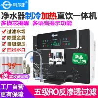 净水器加热一体机RO反渗透过滤直饮机家用厨房壁挂式饮水|新款冰热一体机黑色+矿物水+果蔬消毒 自己安装[有视频指导安装]