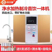 净水器加热一体机RO反渗透过滤直饮机家用厨房壁挂式饮水|升级款冰热一体机金色+矿物水 自己安装[有视频指导安装]