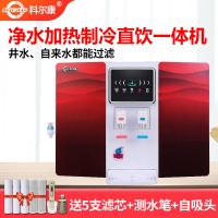 净水器加热一体机RO反渗透过滤直饮机家用厨房壁挂式饮水|升级款冰热一体机红色+果蔬消毒 自己安装[有视频指导安装]