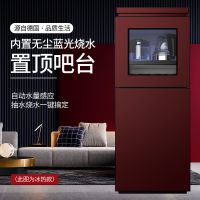 饮水机家用立式制冷制热烧水器下置水桶多功能高档茶吧机|置顶吧台+无灰尘烧水款(红) 温热(常温水+沸腾水)