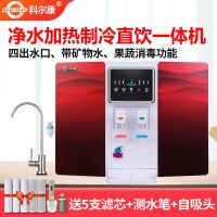 净水器家用直饮加热一体机RO反渗透纯水机厨房壁挂式饮水|升级款冰热一体红色+矿物水+果蔬消毒 自行安装(有视频指导安装)
