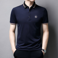 新款男士纯色短袖Polo衫 夏季商务休闲宽松半袖透气吸汗翻领T恤