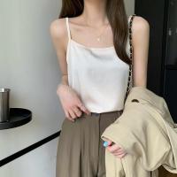 吊带背心女士内搭打底配西装桑蚕丝质缎面一字领春夏季新款外穿