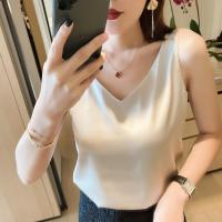 吊带背心女内搭西装白色黑色打底醋酸缎面桑蚕丝上衣小春夏季v领