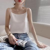 一字领吊带女夏外穿西装内搭2022夏季新款纯色打底缎面背心