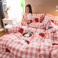 加厚牛奶绒四件套双面绒1.8m/2.0m冬季法兰绒保暖床上雪花绒法莱绒被套床单床品套装