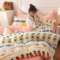 冬季双面加厚牛奶绒四件套1.8m/2.0m法莱绒加厚套件被套床单双人床品套件