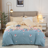 新款斜纹磨毛加厚植物羊绒四件套1.8m/2.0m被单被套单人双人1.2m三件套家用简约床品套装