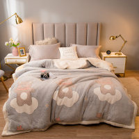 双层加厚羊羔绒+雪花绒毛毯 牛奶绒毯子1.8m/2.0m保暖羊羔绒床单珊瑚绒家用盖毯毛巾被双人