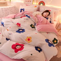 加厚双面魔法绒四件套 秋冬法莱绒双人1.5米1.8米床珊瑚绒被套床单保暖床品套件