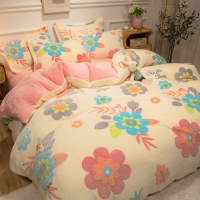 加厚雪花绒四件套珊瑚绒 冬季加厚双面法莱绒1.8m/2.0m被套床单床上用品