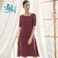 【特价不退】布符女装禅意中式复古中长款宽松高腰连衣裙女