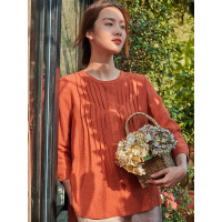 布符2020春夏原创复古文艺百搭 小衫长袖单衣T恤女内搭打底衫