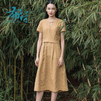 [特价专区]新款女装短袖中长款裙子宽松打底裙假两件连衣裙