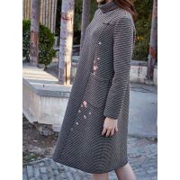 布符原创设计新款秋冬气质长款民族风宽松复古针织连衣裙女装