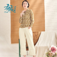 布符春新款直筒长款日常镂空拼接宽松时尚气质复古个性休闲裤