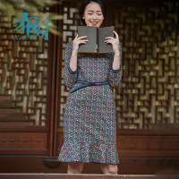 布符2020春夏原创新款气质洋气时尚修身收腰拼接显瘦流行连衣裙女