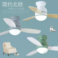 苏宁放心购 北欧风扇灯吊扇灯卧室客厅餐厅家用LED实木风扇吊灯静音遥控简约