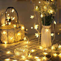 苏宁放心购 LED串灯串彩灯 万圣节闪灯婚庆生日聚会情人节求婚表白布置会场装饰灯 暖白色3米20灯电池款 满天星