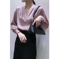 简洛卡2020春季柔光缎女士衬衫-J20200014