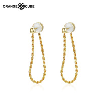 Orange Cube简约耳环耳线女925银18k金耳饰防过敏气质送女友礼物