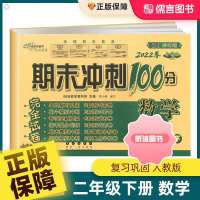 [精选好书 ] 2023新版期末冲刺100分二年级下册试卷数学人教版 小学2年级下同步辅导练习题册专项训练单元期中期末复