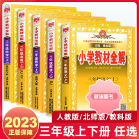 [精选好书 ] 2023版小学教材全解三年级上册下册语文数学英语科学人教版北师版教科版小学生3年级教材详解全解全析课本讲