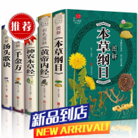 全5册 本草纲目李时珍全集彩图+黄帝内经+神农本草经+汤头歌诀+千金方中医四大名著皇帝内径伤寒论