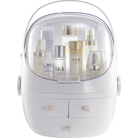  防尘化妆品收纳盒梳妆台收纳架 桌面塑料护肤品面膜置物架