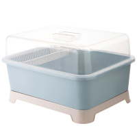 带盖沥水碗筷收纳盒装碗架放餐具碗碟架厨房台面碗柜置物架