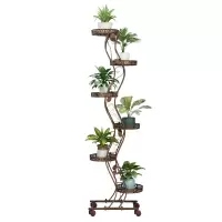 花架置物架铁艺多层带轮省空间花盆架阳台客厅落地绿萝爬藤架子