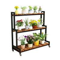 实木铁艺阶梯花架置物架阳台层高可调节花架落地式多肉花架可移动