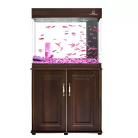 高端生态鱼缸客厅落地大型家用金鱼玻璃水族箱免换水中式圆角底滤
