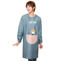 围裙女长袖防水防油家用厨房工作服罩衣大人做饭家务围腰